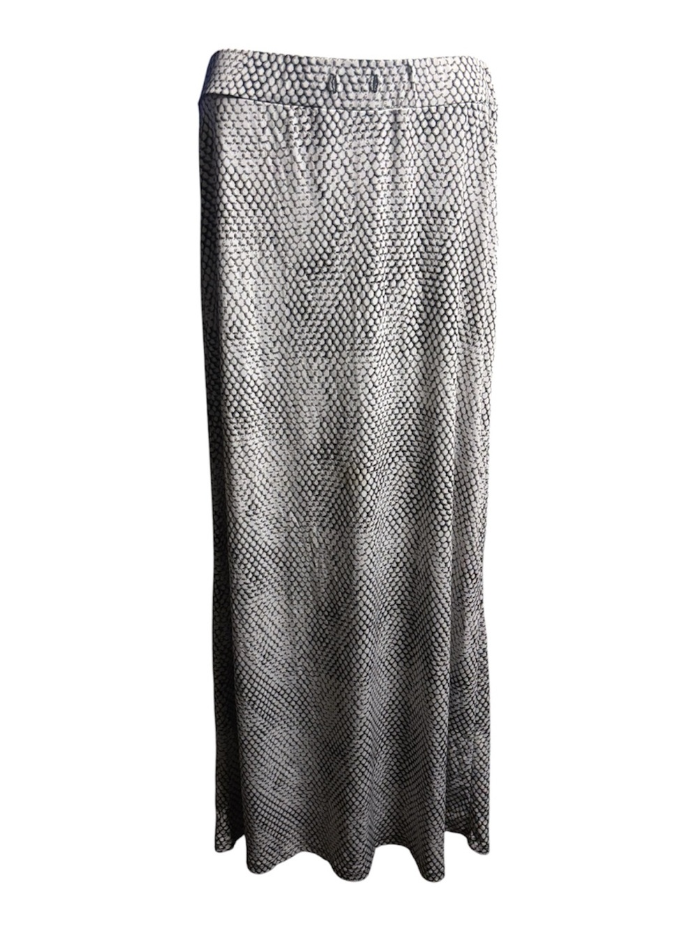 Michael Kors Black White Snakeskin Print Maxi Skirt Elastic Waist Size Small
